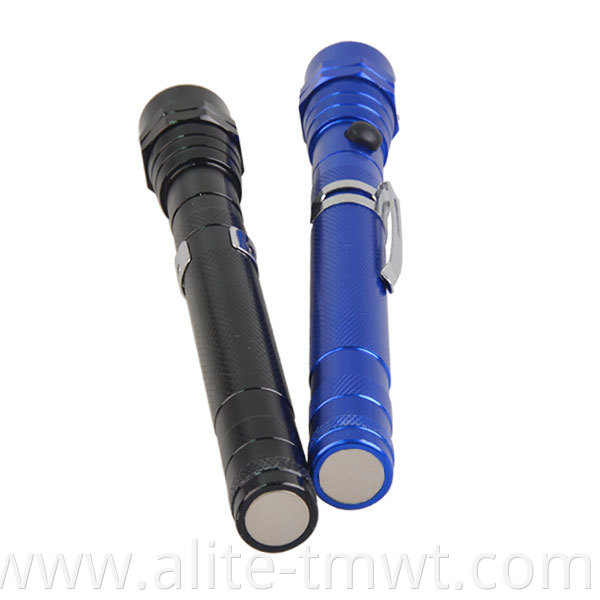 Magnetic Pick Up Tool Lamp Work Light 3 LED Blue Telescopic Torch